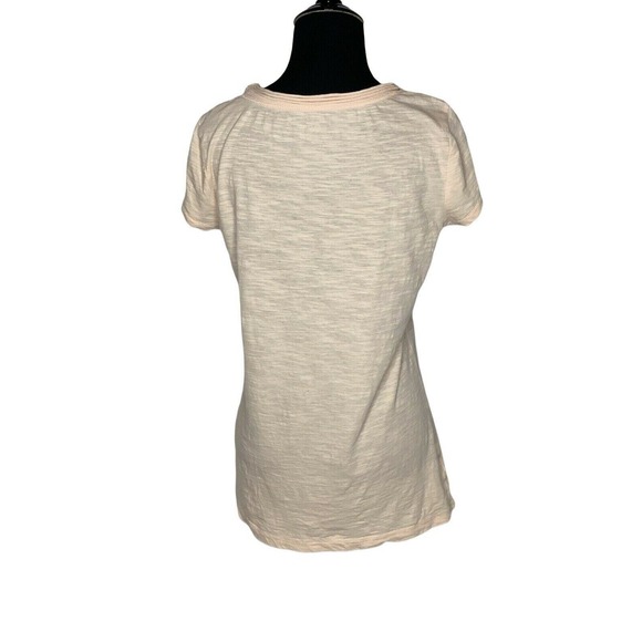 Ann Taylor Loft Peach Embellished Short Sleeved Top Size Small - Picture 2 of 6